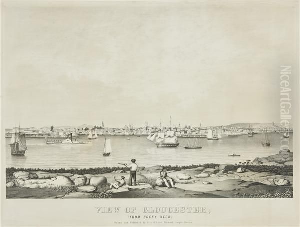 View Of Gloucester From Rocky Neck Oil Painting by Fitz Hugh Lane