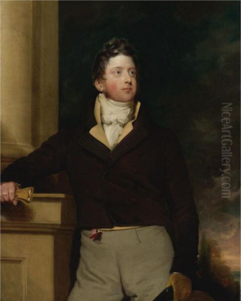 Portrait Of A Young Man In Black Oil Painting by Samuel Lane