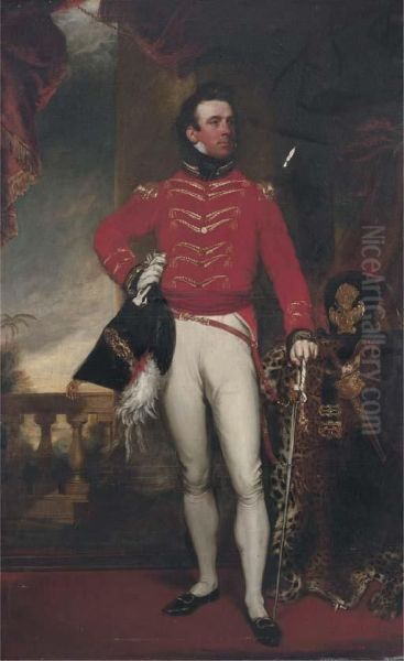 Portrait Of Major Garnham Oil Painting by Samuel Lane