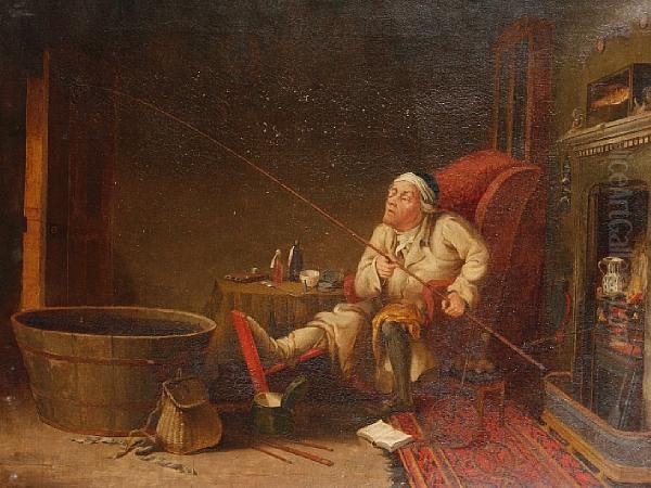 Enthusiast (the Gouty Angler) Oil Painting by Theodore Lane