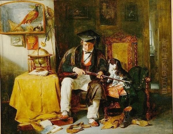 A Sporting Student Oil Painting by Theodore Lane