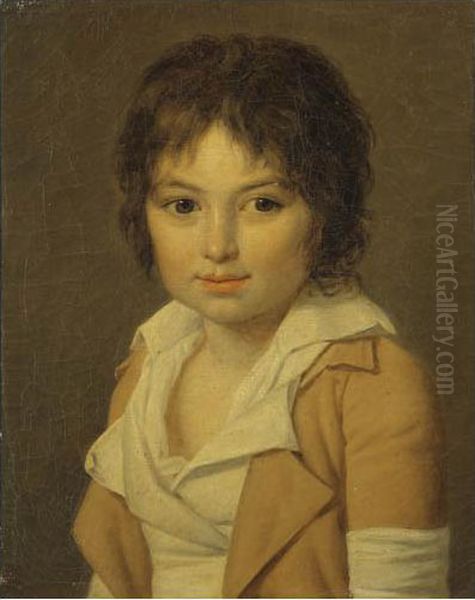 Portrait D'amedee Selim Robillard De Peronville (1792-1808) Oil Painting by Jean Louis Laneuville