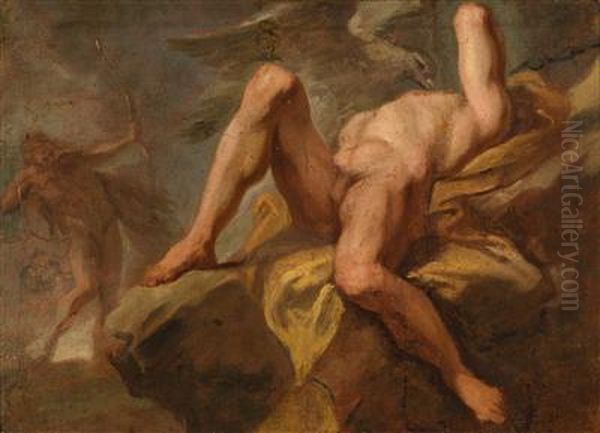 Prometheus Oil Painting by Giovanni Lanfranco