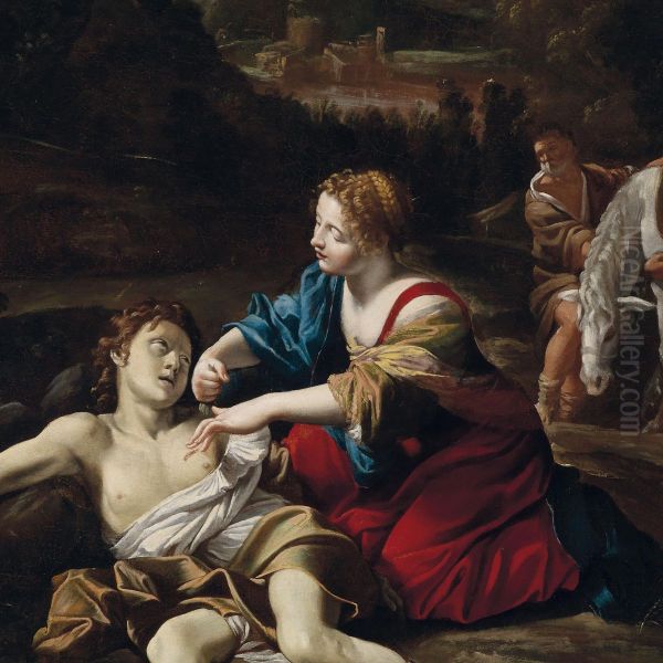 Angelica Attending To Medoro Oil Painting by Giovanni Lanfranco