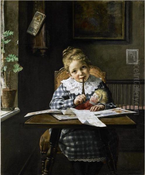 The Letter Oil Painting by Hermann Lang