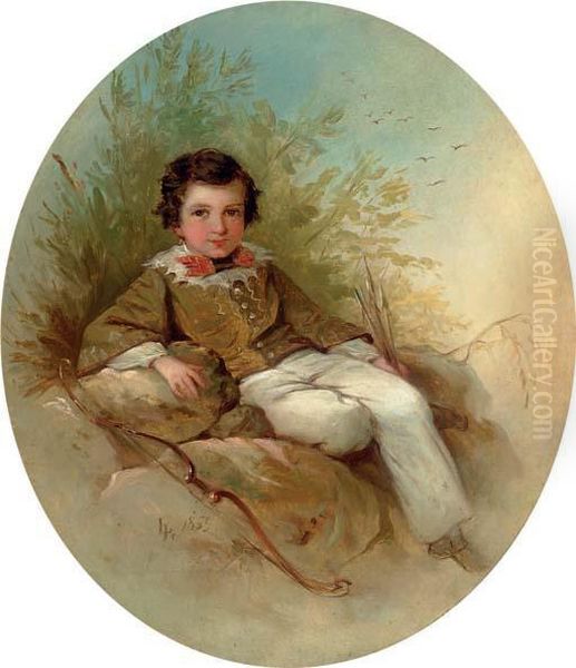 Portrait Of A Young Archer Oil Painting by Louis Lang