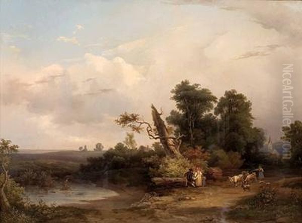 Romantische Landschaft Oil Painting by Rudolf Lang