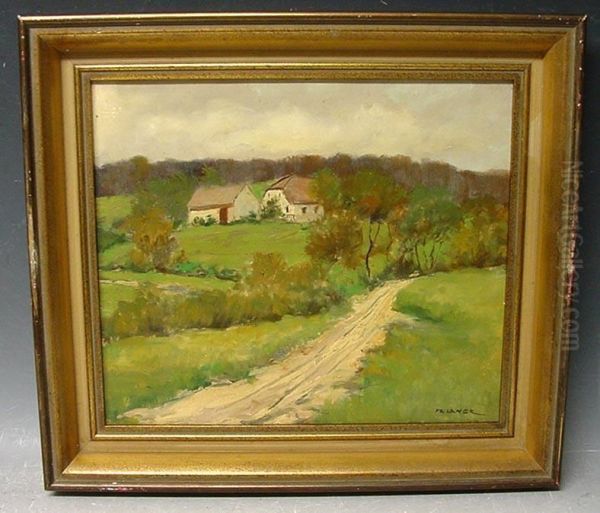 Feldweg Durch Eine Landschaft Oil Painting by Fritz Lange