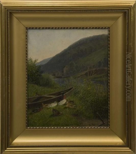 Enten Am Flus Oil Painting by Fritz Lange