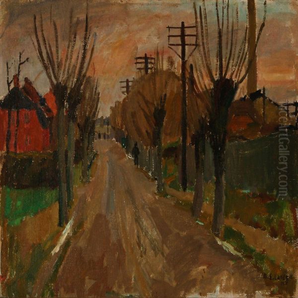 Road Oil Painting by Niels Erik Lange