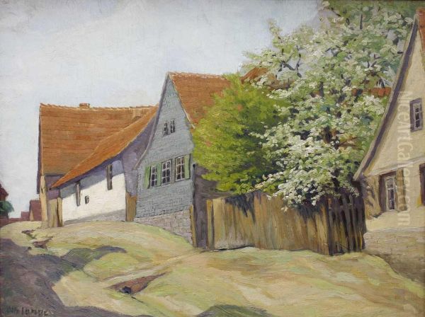 Nordhausen - Fruhling In Einem Harzdorfchen Oil Painting by Otto Lange