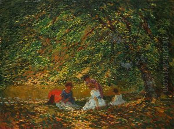 A Summer Afternoon Oil Painting by Karel Langer