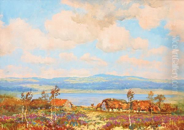 South Bohemian Wetland Oil Painting by Karel Langer