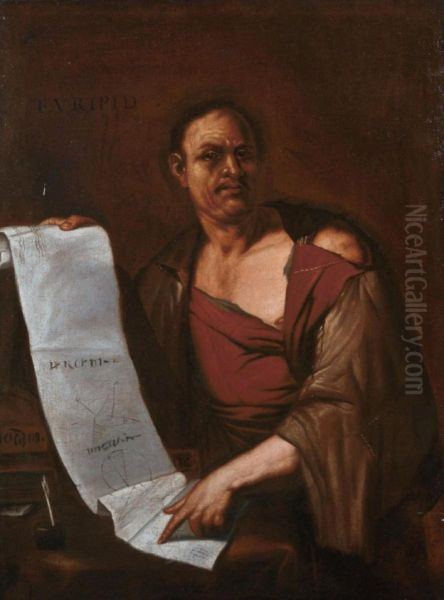 Idealbildnis Desgriechischen Mathematikers Archimedes Oil Painting by Giovanni Battista Langetti