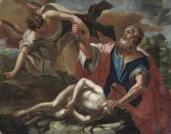 The Sacrifice Of Isaac Oil Painting by Giovanni Battista Langetti