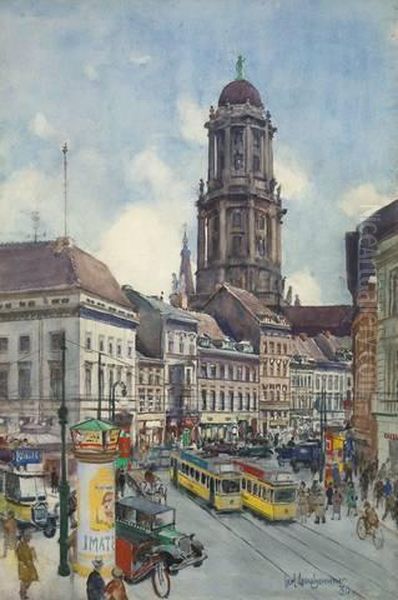 Altes Stadthaus, Vom Molkenmarkt Aus Gesehen Oil Painting by Carl Langhammer