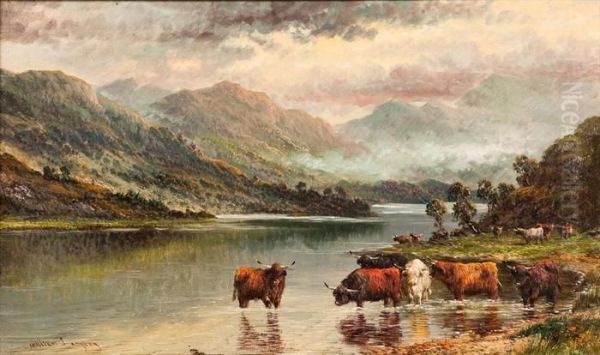 Loch Elk Oil Painting by William Langley