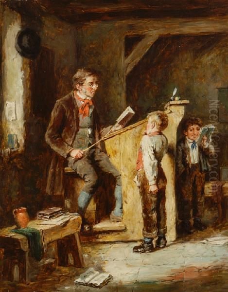 The Schoolmaster's Reprimand Oil Painting by Mark W. Langlois