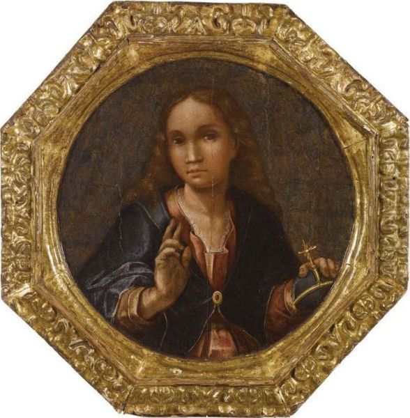 Gesu Bambino Benedicente Oil Painting by Bernardino Lanino