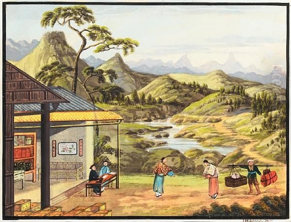 Tea Production, A Set Of Six Oil Painting by John Hamilton Mortimer Lanyon