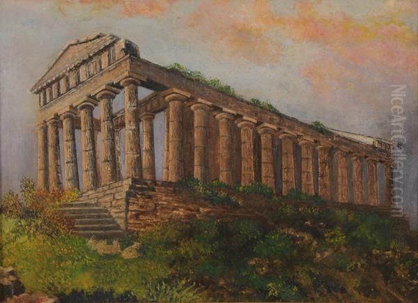 Paestum Oil Painting by Giovanni Giordano Lanza