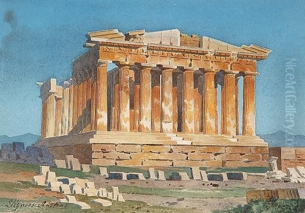 The Parthenon Oil Painting by Stefano Lanza