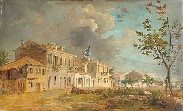 The British Consulate At Patras Oil Painting by Vincenzo Lanza