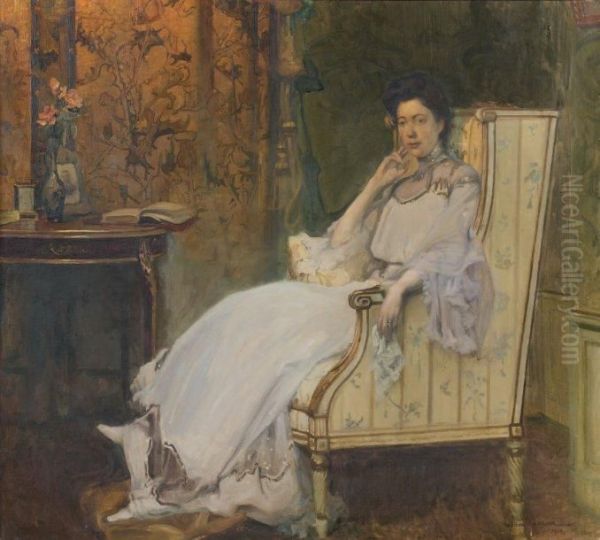 Femme Pensive Oil Painting by William J.E.E. Laparra