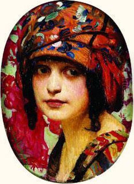 Visage De Femme Oil Painting by William J.E.E. Laparra