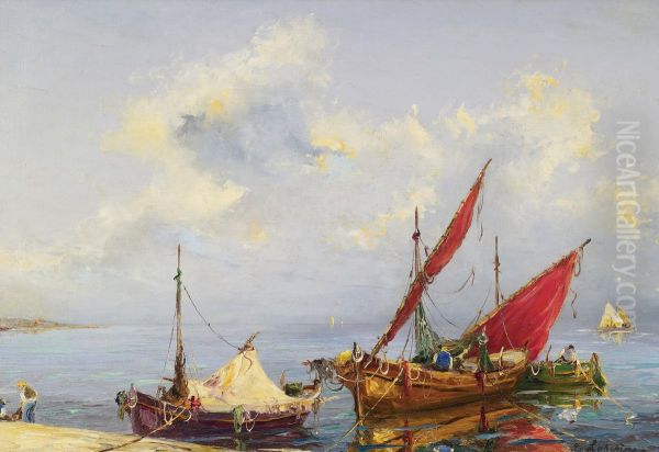 La Voile Rouge Oil Painting by Georgi Alexandrovich Lapchine