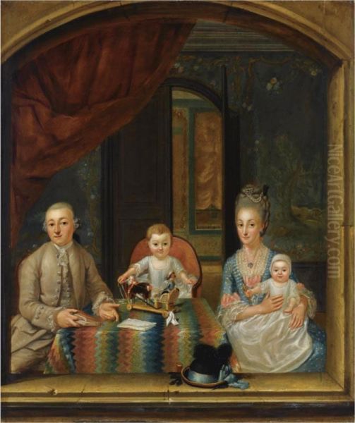 A Family Portrait Oil Painting by Hieronymus Lapis