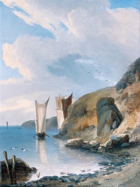 Voiles, Cote Mediterraneenne Oil Painting by Louis Auguste Lapito