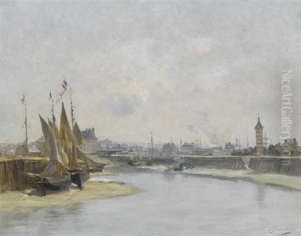 Harbour Scenes. Oil Painting by Charles Lapostolet