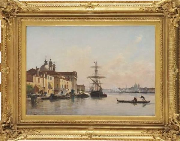 Vue De Venise Oil Painting by Charles Lapostolet