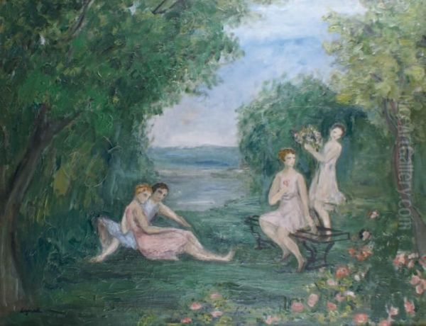 Les Baigneuses Oil Painting by Pierre Laprade