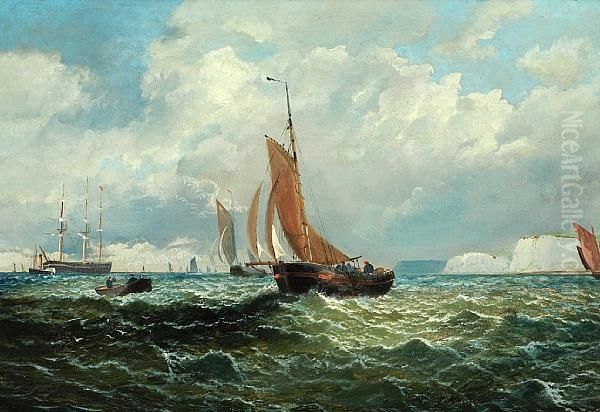 Shipping Off Dover Oil Painting by Edwina W. Lara