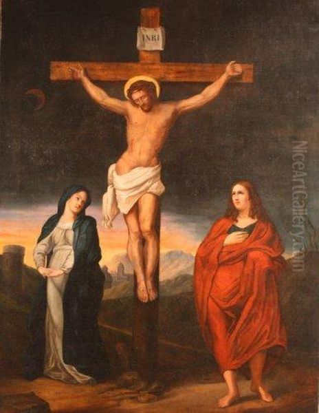 Crucifixion Oil Painting by Louis Larche