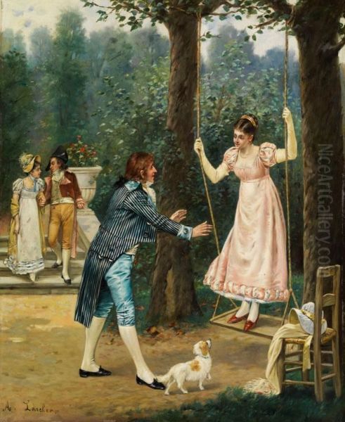 Parkgesellschaft Oil Painting by Andre Emile Larcher