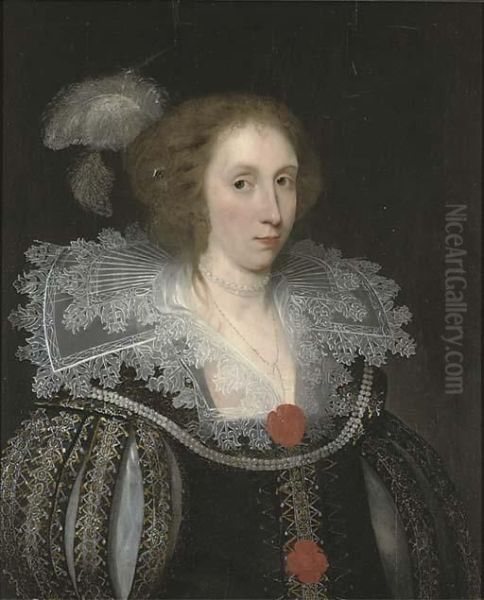 Portrait Of Mrs Campion Oil Painting by William Larkin