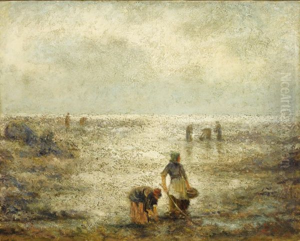 Clam Diggers Oil Painting by Evert Larock