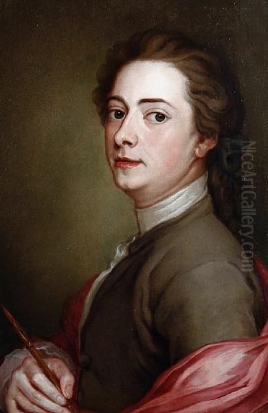 Portrait Of James Macardell (1710-1765) Oil Painting by Marcellus, Laroon Jr.