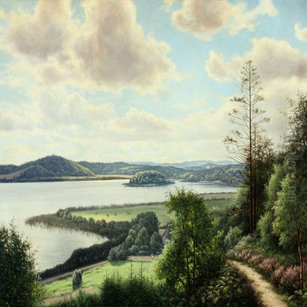 Himmelbjerget Oil Painting by Adolf Larsen