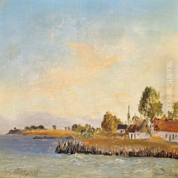 View Of Rungsted Harbour Oil Painting by Emanuel Larsen