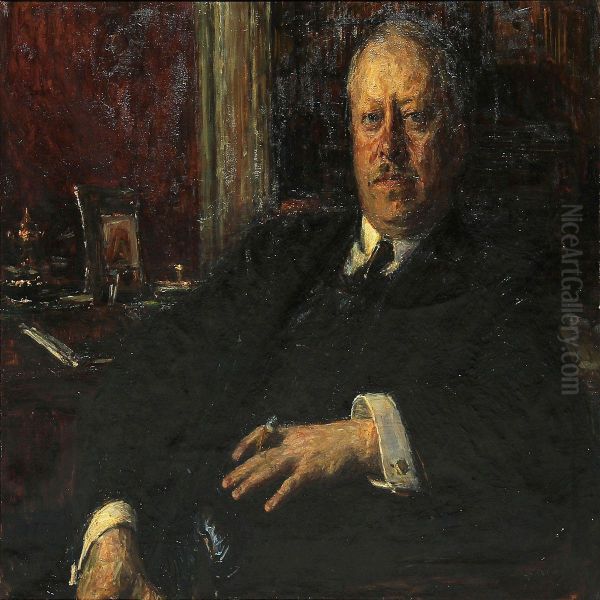 Portrait Of A Gentleman Oil Painting by Hugo Valdemar Larsen