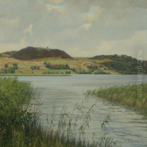 Landscape With Inlet Oil Painting by Rasmus Larsen