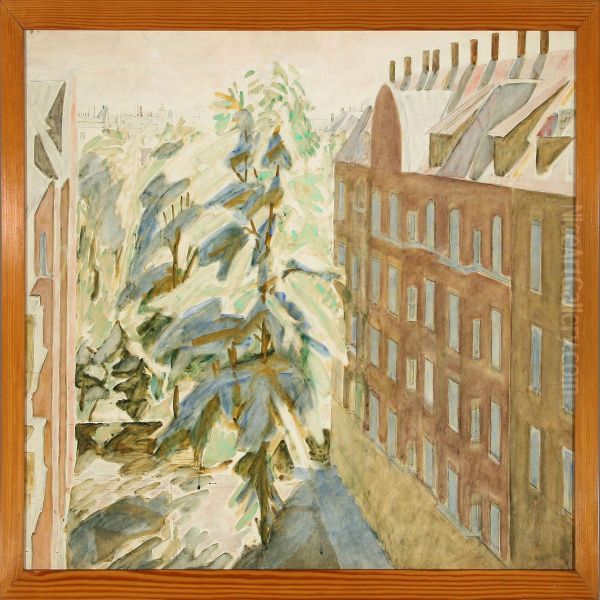 View From The Artist's Appartment At Ndr. Fasanvej Oil Painting by Niels Larsen Stevns