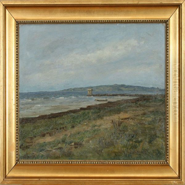 Coastal Scenery In Windy Weather Oil Painting by Frederik Larsen-Saerslov