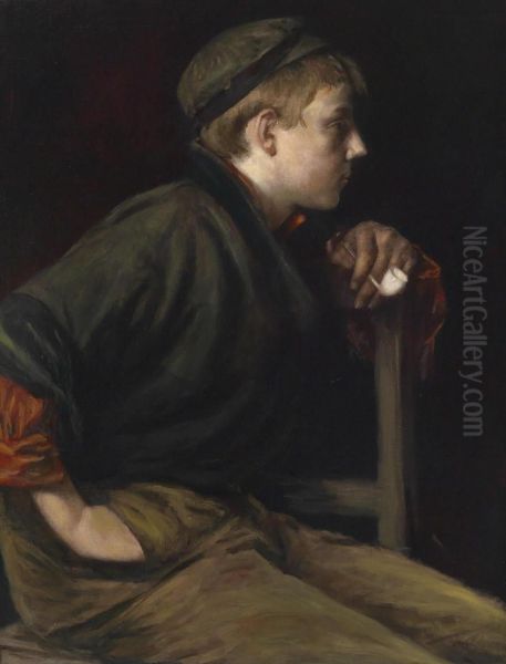 The Young Pipe Smoker Oil Painting by Johann Larwin