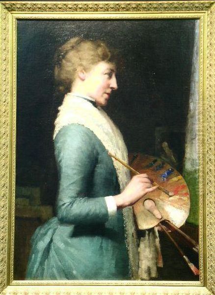 The Lady Artist Oil Painting by Charles Augustus C. Lasar