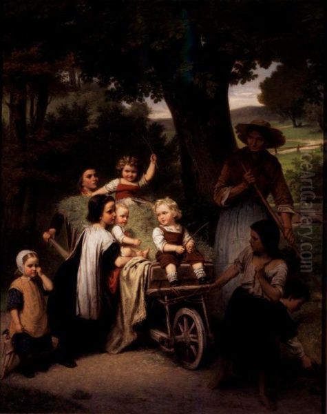 Kinderlust Oil Painting by Carl Johann Lasch